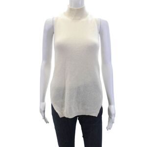 360 Cashmere Womens Cashmere High Neck Sleeveless Sweater Top Beige Size XS